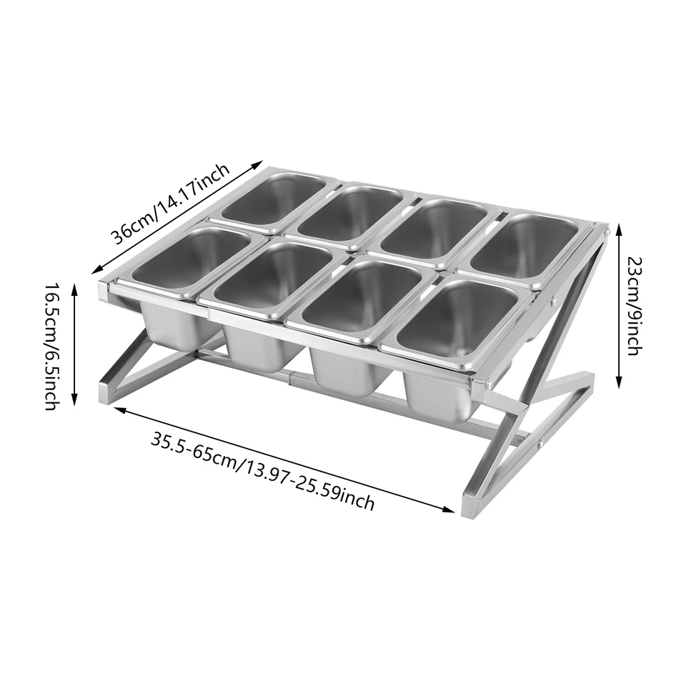 Pizza Topping Station, 8 Stainless Steel Seasoning Containers with Lids, - Image 2 of 4