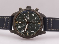 IWC PILOT SPITFIRE CHRONO DAY-DATE BRONZE GREEN DIAL 3879 BOX&PAPERS AUTOMATIC 4
