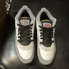 Jordan Air Jordan 4 Retro Men's Leather Sneakers Gray White Black Yellow Red
