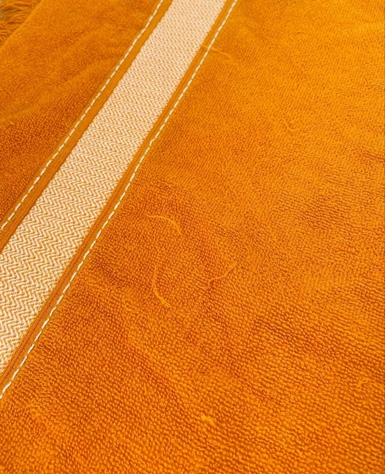HERMES Paris Coton Serviette de Plage Tapis de Bain Serviette Yachting Orange... - Photo 3/4