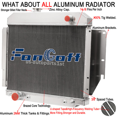 3 Row Radiator Fit 1975-1991 Ford E100 E150 E250 E350 Econoline Club Wagon 6.6L/
