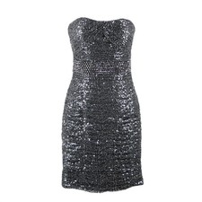 La Femme NEW Sz 2 Gray Greenish Sequin Beaded Lined 100% Polyester Bodycon Dress