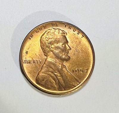 1957 Lincoln Wheat penny With LIBERTY Spelled LIBIERTY From Die Chip Error