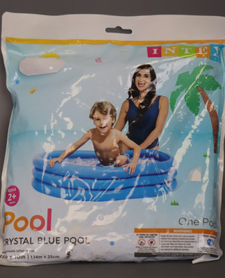 INTEX 59416EP Crystal Blue Inflatable Kiddie Swimming Pool, 45in x 10in