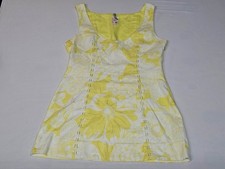 Free People Yellow Floral Sleeveless Mini Dress Women's Size 10 Boho Cottagecore