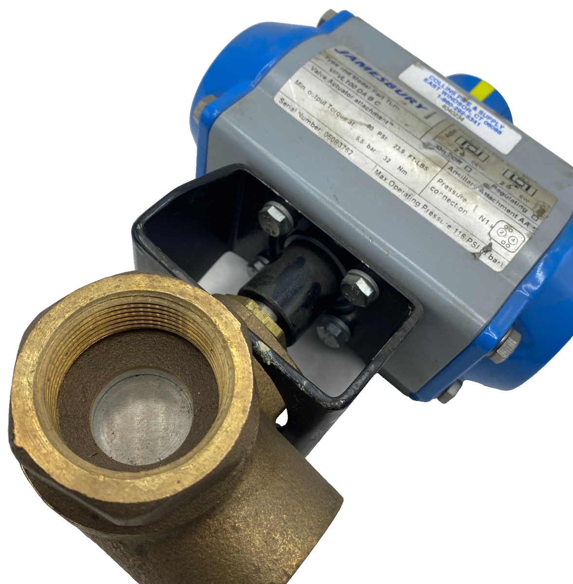 JAMESBURY VPVL100 DA B C PNEUMATIC VALVE ACTUATOR W/ CII 400WOG