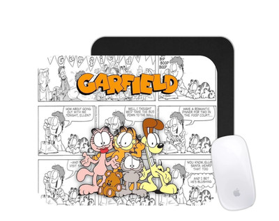 Orange Cat Comic Mouse Pad   Funny Cartoon Desk Mat