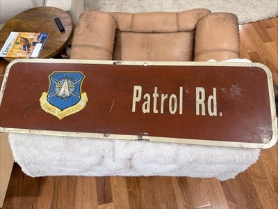Vintage 2 Sided Cape Canaveral Space Command Street Metal Road Sign  Patrol Rd 
