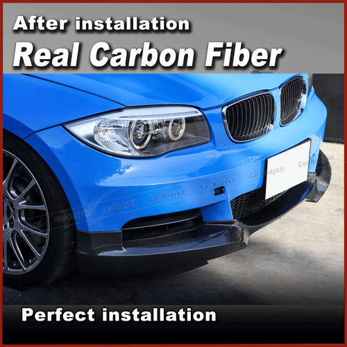 Real Carbon Front Lip Spoiler for BMW E82 E88 135i 120i 130i MTech Bumper 08-13 - Picture 4 of 8