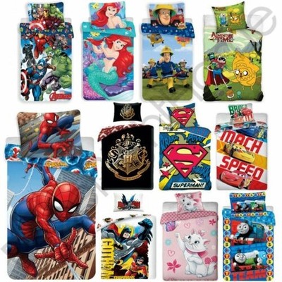 COTTON SINGLE DUVET COVER SETS HARRY POTTER MINECRAFT DISNEY LEGO BATMAN