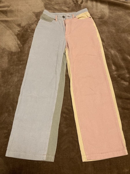 Ghanda Karma Pastel Corduroy High Waisted Jeans Straight Fit Women’s Size 6