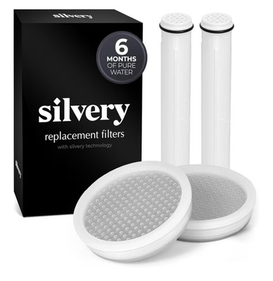#ad Silvery Handheld Shower Filter Replacement – High Pressure Skin amp; Hair Filter $29.99