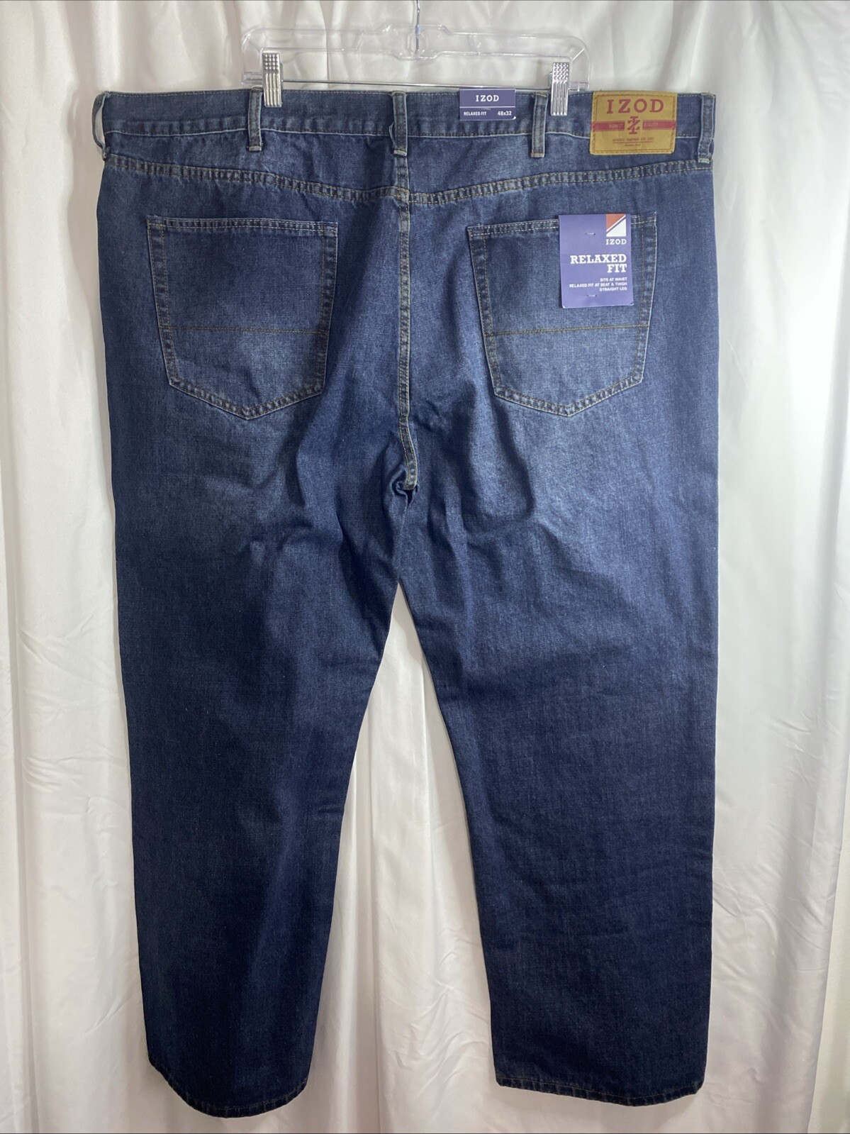 's Blue Relaxed Straight Jeans Big & Tall Size 48 Nwt Zip So