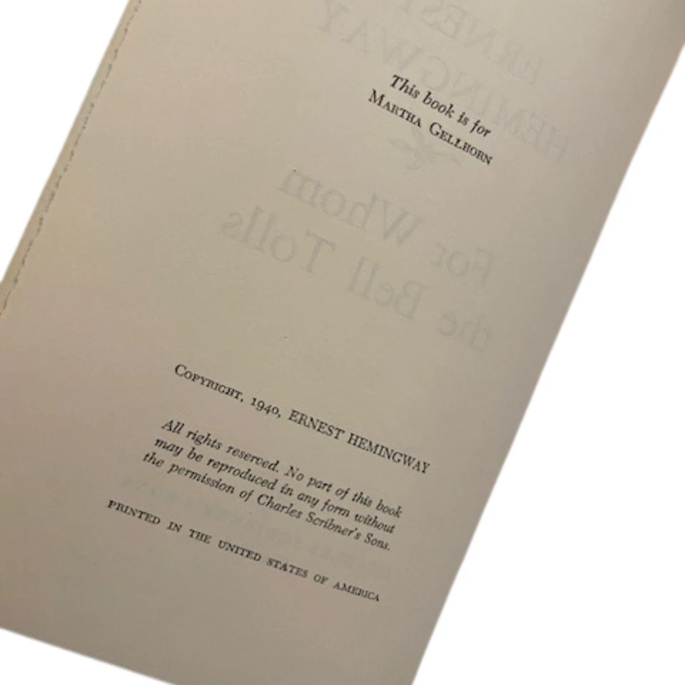 Vintage - FOR WHOM THE BELL TOLLS by Ernest Hemingway (1940) Foto 3 de 4