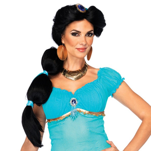 Princess-Jasmine-Wig-Aladdin-Disney-Royal-Agrabah-Costume-Long-Black-Hair