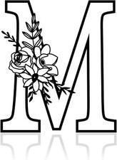12" Black Metal Letter Wall Decor, Visual 3D Sign Decor Large M