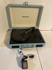 Crosley Bluetooth Portable Turntable Record Player CR8005D-TU Turquoise Tested