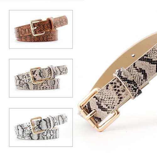 New Snake Print Vintage Skinny Belt – Spring/Summer Versatile for Jeans & Dresse - Picture 3 of 12