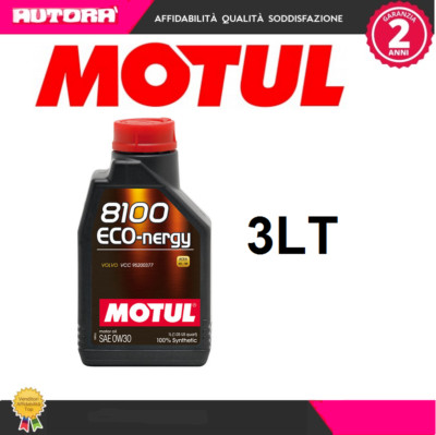102793 3lt Motul 8100 ECO-nergy 0W30 100% Synthetic Oil (MOTUL BRAND)