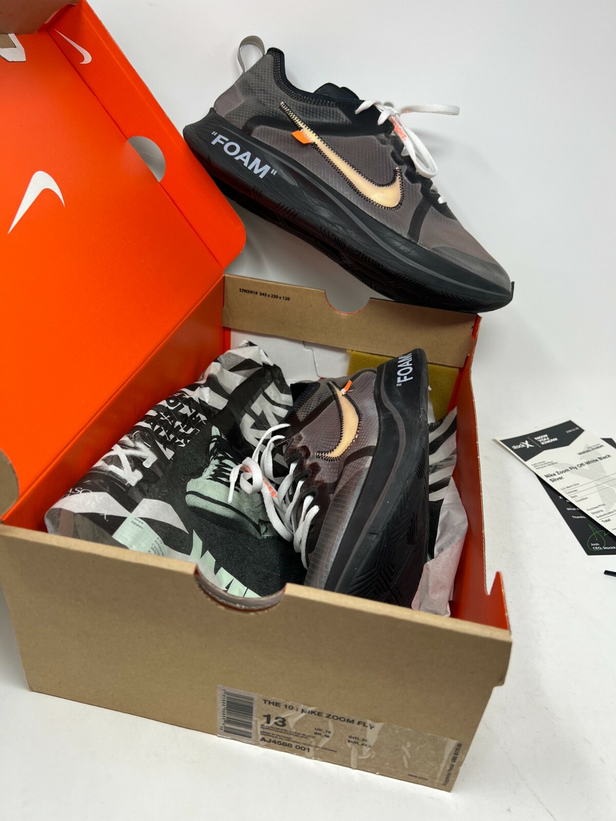 Pre-Owned Size 13 - Nike Zoom Fly SP x Off-White Black 2018 AJ4588