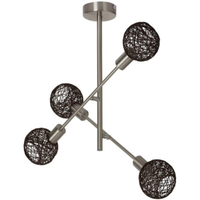 Briloner 2815-042 Ceiling Light Max 4x5.5W E14 Nickel Matte Dark Brown Paper