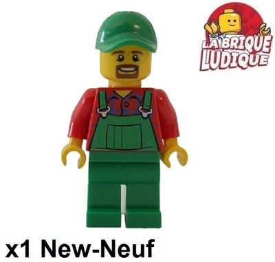 Lego Figürchen Minifig City Gärtner Mechaniker Farmer Latzhose cty0499