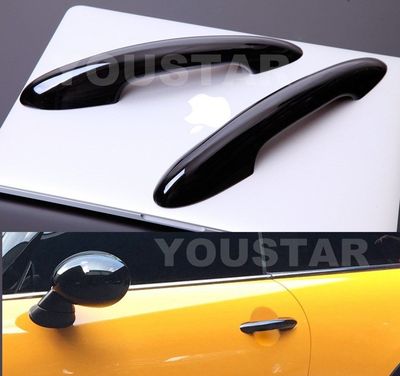 UK STOCK 2 x GLOSS PIANO BLACK Door Handle Covers for MINI Cooper S JCW F56 F57