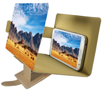 Universal Tragbarer Falten 3D Effekt Screen Magnifier f. alle Smartphone GOLD  