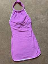 NEW URBAN OUTFITTERS Tennis Varsity Terry Halter Mini Pickleball Dress Pink XS