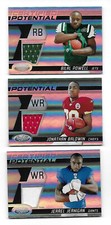 Lot of 3 2011 Certified Potential  event worn Football Cards  