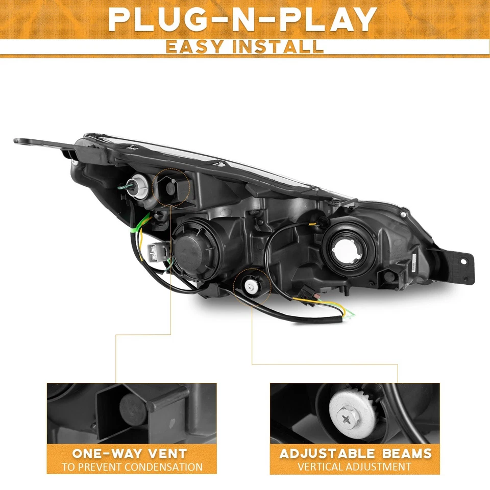 WEELMOTO Pair Projector Headlights For 2010-2014 Subaru Legacy & Outback 4-Door Foto 3 de 4