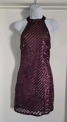 Windsor Dress Sequin Bodycon Mini Purple Dress Medium | eBay