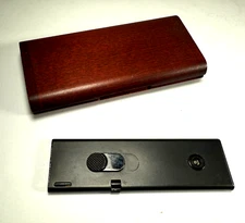VTG PORSCHE DESIGN TITANIUM CIGARETTE LIGHTER IN WOOD CASE MINIMAL GERMANY