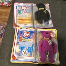 LOT OF 2 MCDONALD  S TY TEENIE BEANIE BABIES MILLENNIUM THE BEAR THE END 2000
