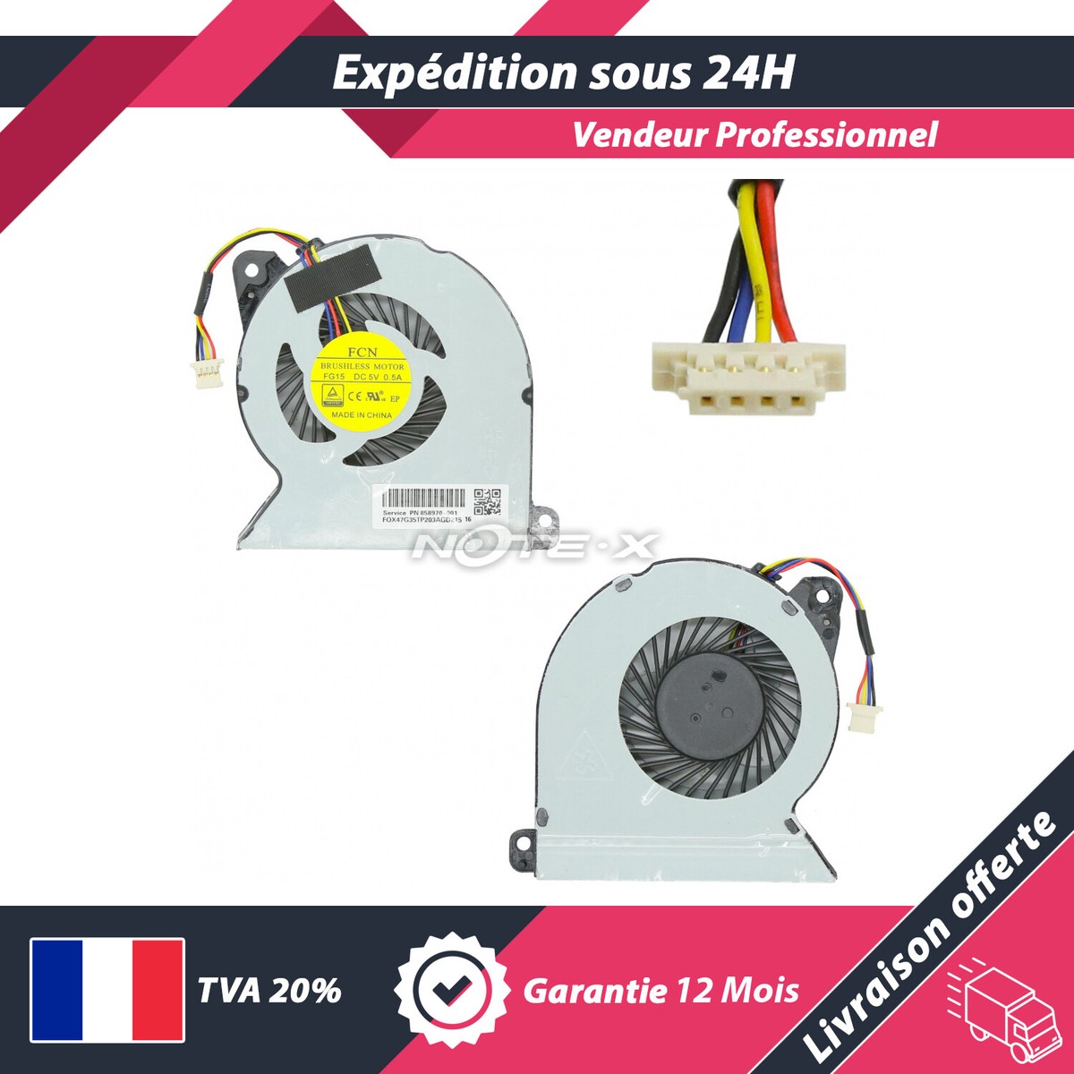 Ventilateur De Refroidissement CPU 4 Pins Pour HP ProBook 455 G2 - KINPOWER - Neuf (Chine)