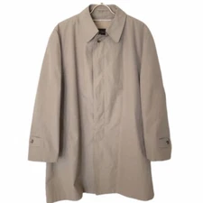 Hart Schaffner Marx Solid All Weather Trench Coat Mens 44R Tan Cotton Wool 