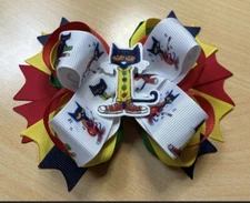 Pete the Cat Inspired Hair Bow