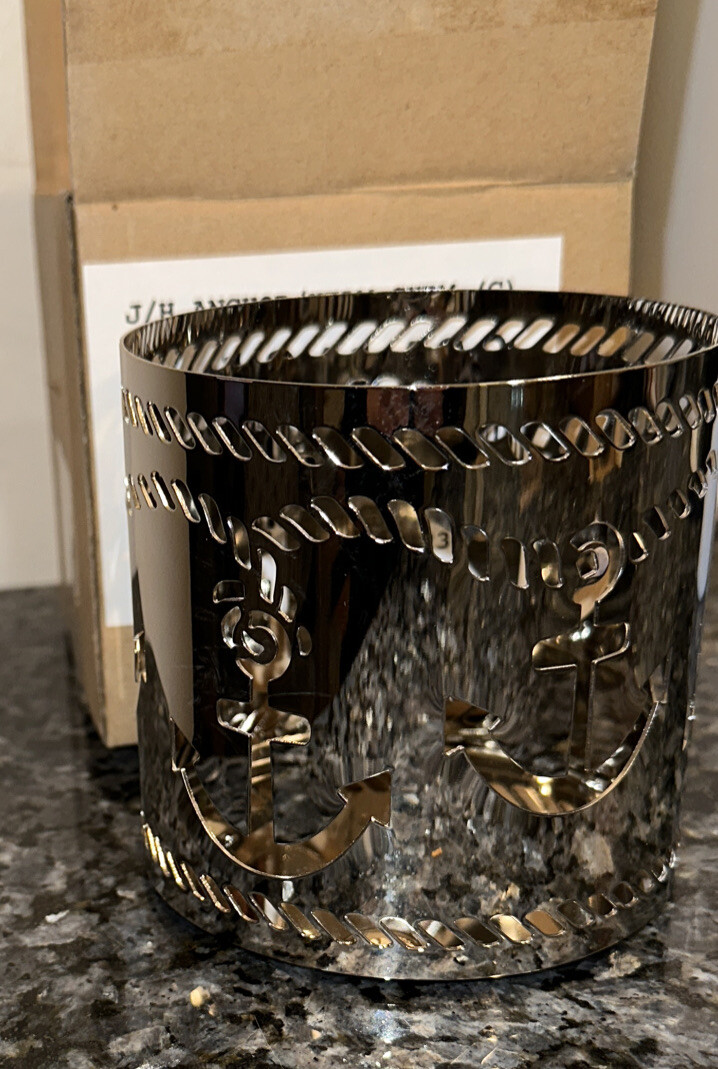 YANKEE CANDLE Jar Holder ANCHOR JAR HOLDER BRAND NEW NAUTICAL HTF Helm Chrome