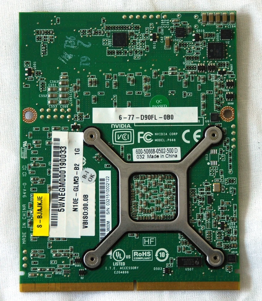 Clevo D900F NEW NVIDIA Quadro FX 3800M; 1GB GDDR5; MXM 3.0b; N10E-GLM3 - Image 2 of 2