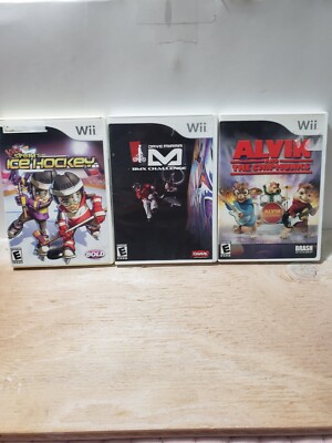 Lot Of 3 Wii Games Alvin And The Chipmunks, Ice Hockey, Dave Mirra Bmx
