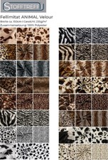 Fellimitat ANIMAL Velour - 50cm Schritte - Kunstfell - Kurzhaar - Meterware