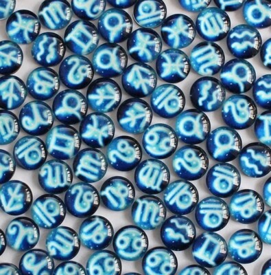 10 / 20 Glas Cabochon Sternzeichen 12 mm  #163
