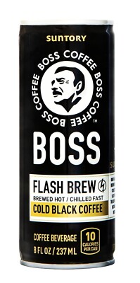 BOSS Coffee by Suntory - Japanese Flash Brew Original Black Coffee, 8oz 12 Pack,