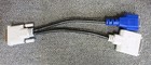 Cavo doppio splitter bianco e blu DVI-I maschio a DVI-D femmina e VGA femmina 