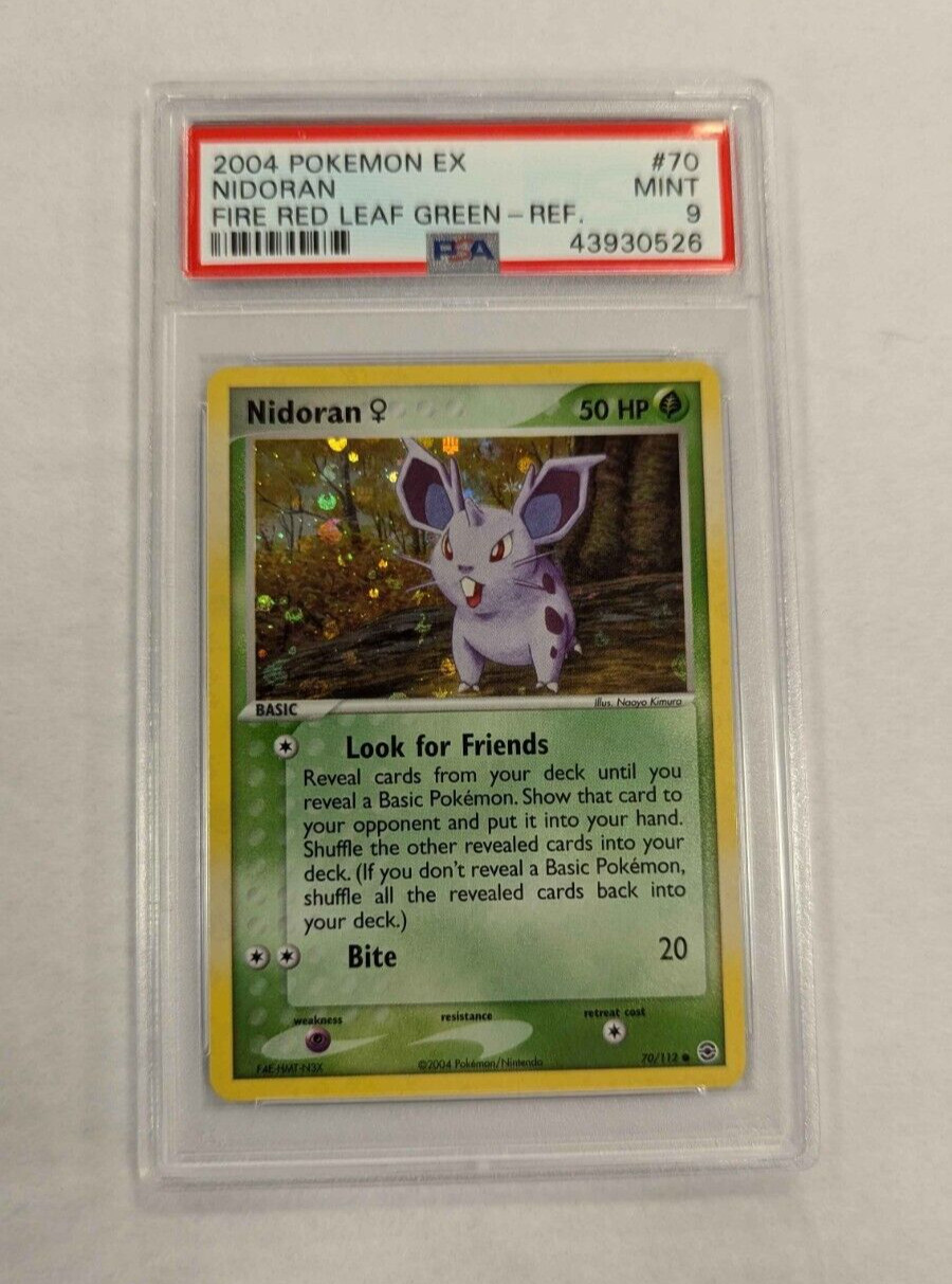 2004 Pokemon EX Fire Red & Leaf Green Nidoran Reverse Foil 70/112 PSA 9