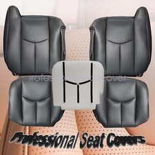 Front Leather Seat Cover & Foam Cushion For 2003-2006 Chevy Silverado Dark Gray