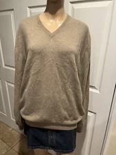 Lux Cashmere Tan Sweater Large 