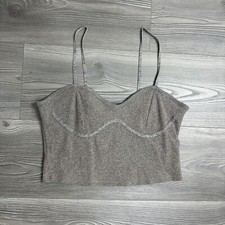 Zara Brown Cami Top With Corset Detail - Size L
