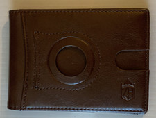 Airtag-Wallet-Men's-Slim-RFID Blocking Wallet Brown Leather Money Clip Air Tag.