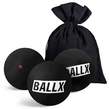 BallX 3x Piłki do squasha Czerwona kropka (średnia) - Piłki rekreacyjne w kolorze czarnym - XS3000